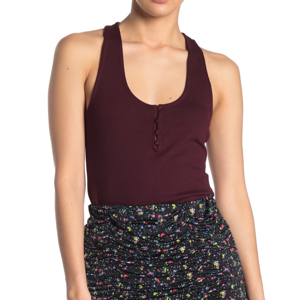 Intimately Free People Hang Out Cami Burgundy Tank